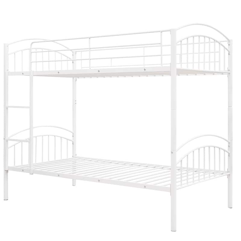 Space-Saving Twin Bunk Bed with Steel Frame and Safety Features