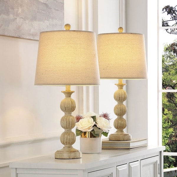slide 1 of 6, GetLedel 26-inch Rustic Table Lamp Set of 2 Bedside Lamp Sets for Bedroom Living Room Office