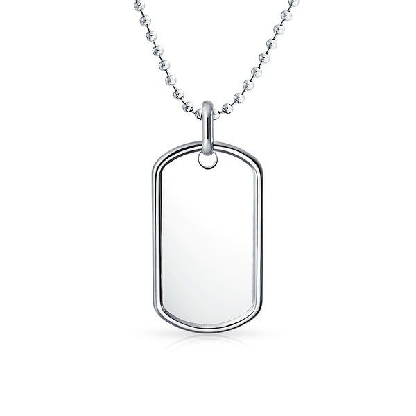 Shop Engravable 925 Sterling Silver Army Military Dog Tag Necklace For Men For Teen With Chain ...