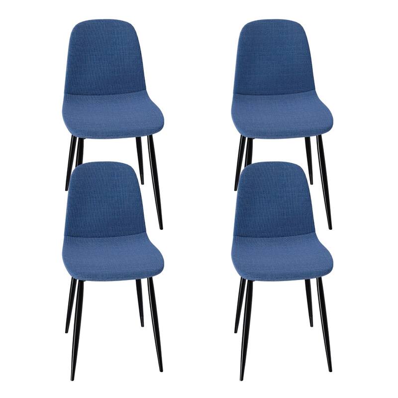 Modern Knit Fabric Dining Chairs, Kitchen Side Chairs with Comfortable Cushions and Adjustable Feet, for Dining Rooms, Set of 4