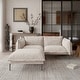 preview thumbnail 29 of 27, Modern Minimalist Upholstered Couches, 147" 4-Seater Cloud Modular Sectional Sofa with 2 Ottoman,U Shaped Couch for Living Room L shaped(2seats+1ottoman)tan
