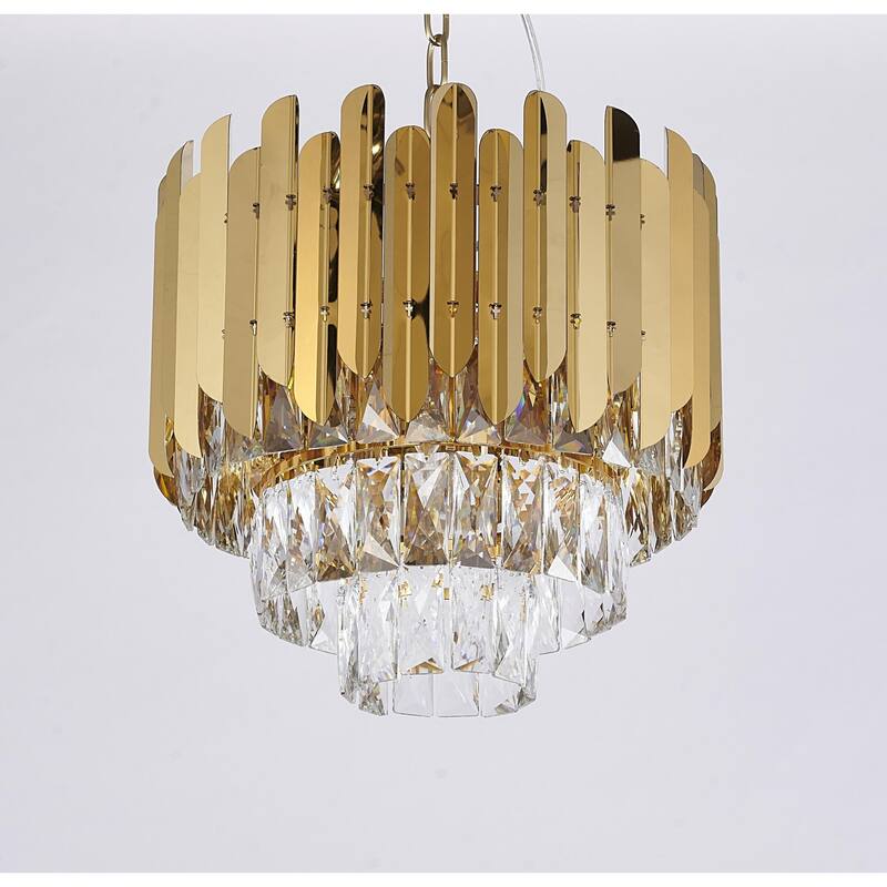 Transitional 8-Light Gold Crystal Chandelier