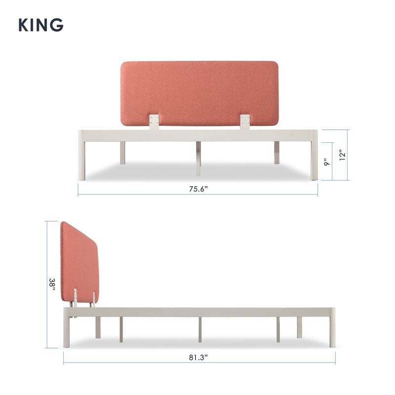 KERT Upholstered Metal Platform Bed By Crown Comfort