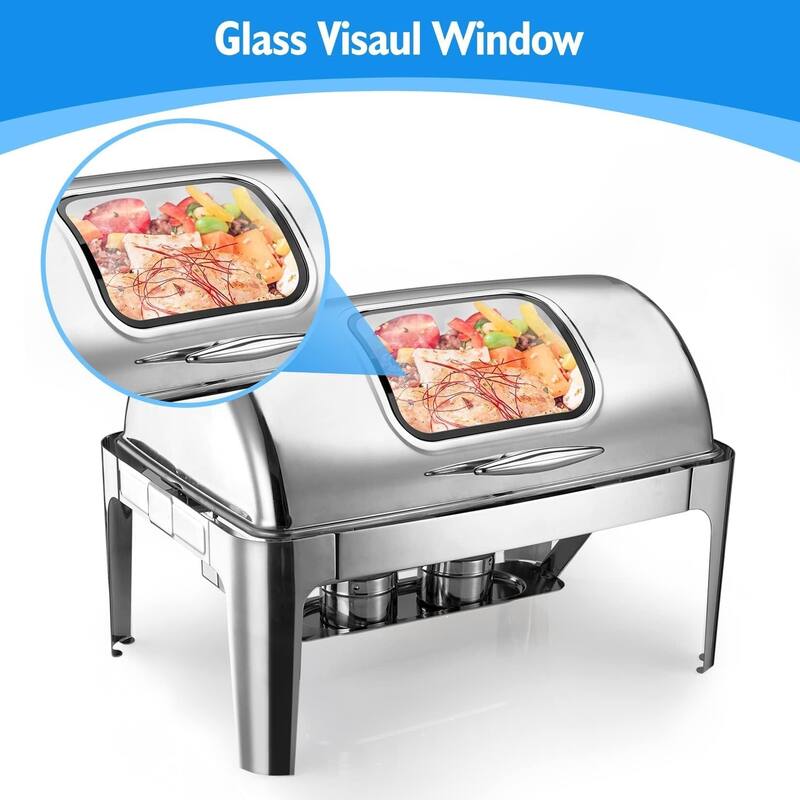 Rectangle Roll Top Chafing Dish Buffet Set