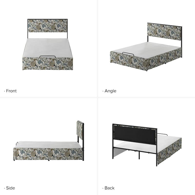 Oliver Modern Washable Slipcover Bed Upholstered Metal by HULALA HOME