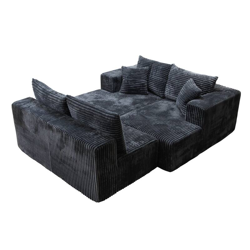 Modular Sofa U-Shaped Corduroy Sectional Sofa Living Room Free Combination Sofa Sets