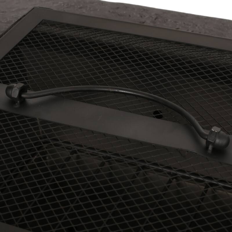 Pickerel Outdoor Lightweight Concrete Outdoor Wood Burning Square Fire Pit by Christopher Knight Home