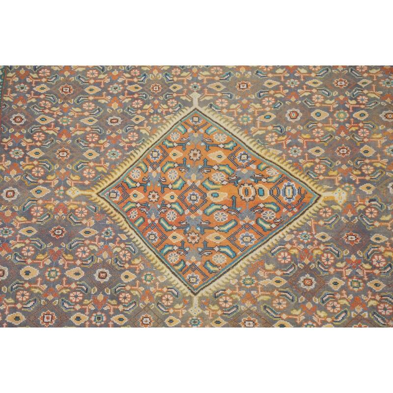 Hand Knotted Oriental 100% Wool Carpet Traditional Medallion Multi-Colored Mahal Area Rug - 12' 0'' X 7' 10''