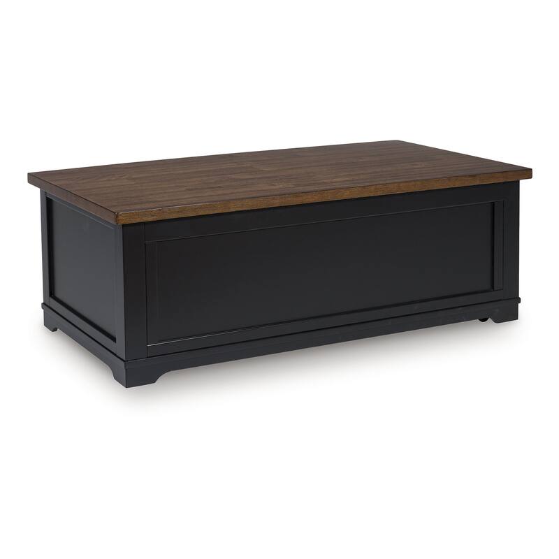 Signature Design by Ashley Wildenauer Brown/Black Lift-Top Coffee Table - 52" W x 28" D x 19" H