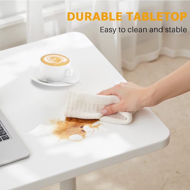 Overbed Bedside Table With Wheels, Adjustable Hospital & Home Use Bed Table, Rolling Laptop Table, Mobile Standing Desk