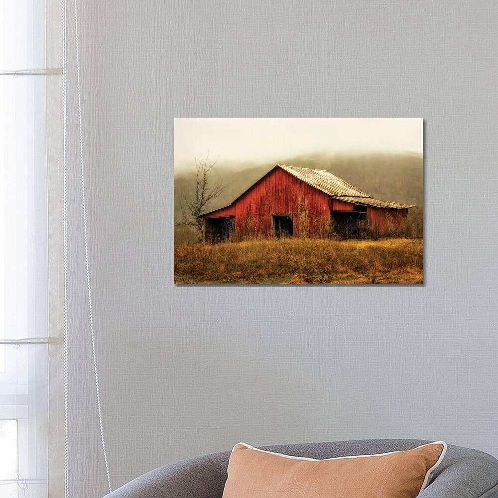 iCanvas "Skylight Barn in the Fog" by Andy Amos Canvas Print