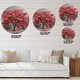preview thumbnail 4 of 8, Designart 'Big Red Tree on Foggy Day' Oversized Floral Wall CLock
