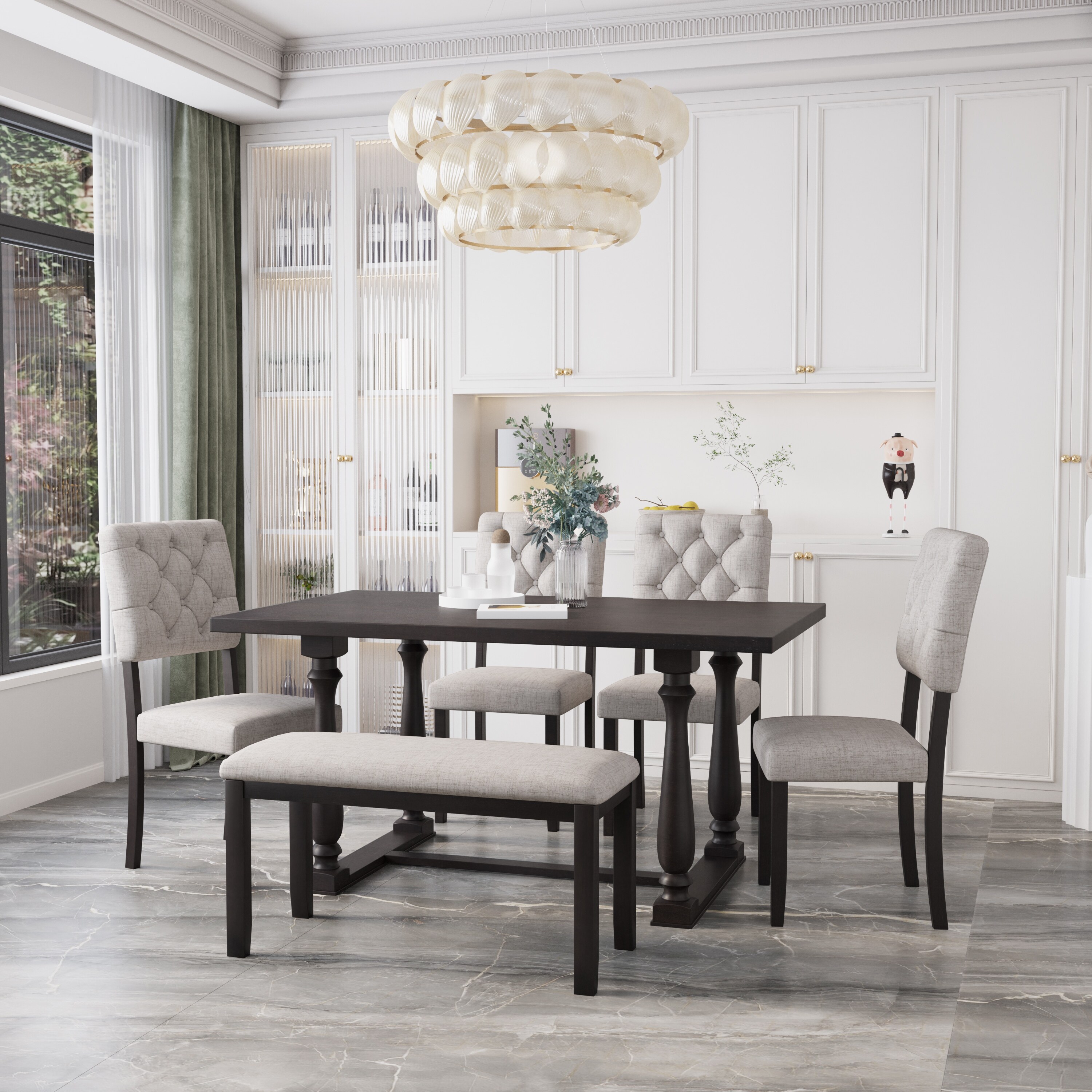 White formal store dining table