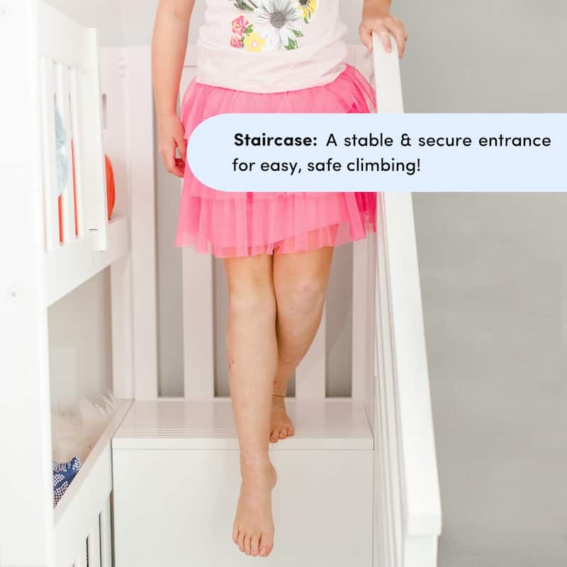 Max and Lily Twin over Full Staircase Bunk Bed with Storage Drawers