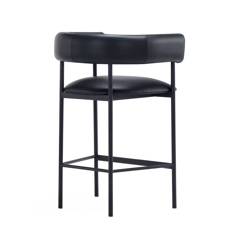 Manhattan Comfort Onda Metal Vegan Leather Counter Stool