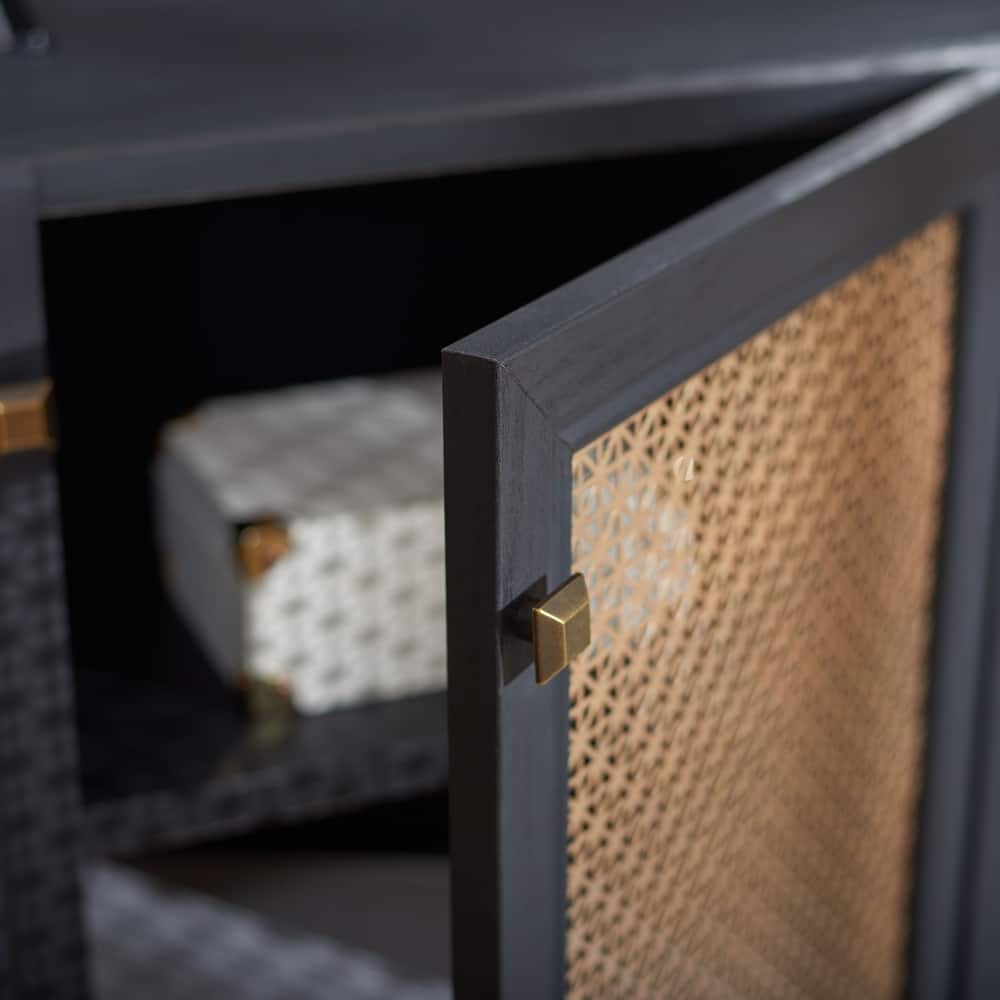 SAFAVIEH Micaela 63-inch 4-Door Storage Media TV Stand - 63.1" W x 16.3" D x 31.7" H - 63Wx16Dx32H