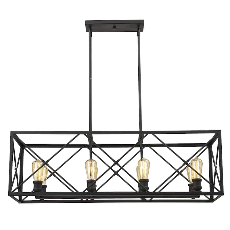 Brooklyn 8-light Matte Black Island Pendant