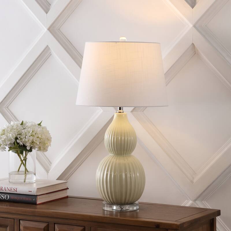 Dylan 28.25" Ceramic LED Table Lamp, Cream by JONATHAN Y