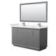 Option Dark Gray, Nickel Trim, White Cultured Marble Top