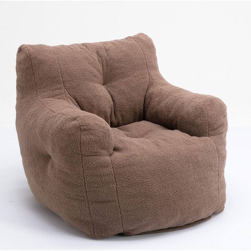 Soft Teddy Cloth Bean Bag Chair Tufted Foam Filling
