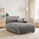 preview thumbnail 152 of 174, 41" W Plush Corduroy Chaise Lounge with Pillows