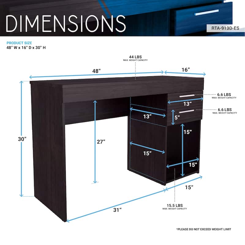 Home Office Workstation with Storage, Espresso