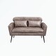 preview thumbnail 43 of 48, Loveseat With 2 Throw Pillows,Black Metal Legs
