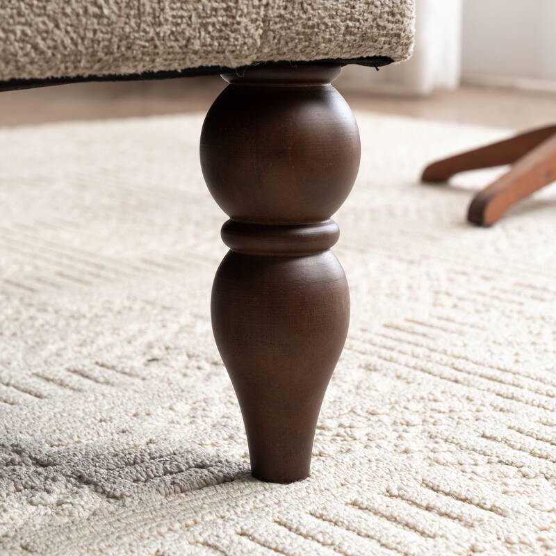 Upholstered Armchair With Wood Legs, Accent Chair