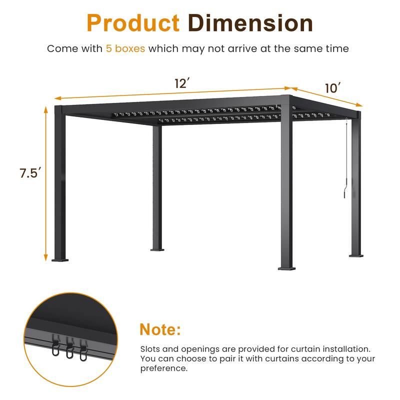 Aluminum Pergola with Adjustable Louvered Roof