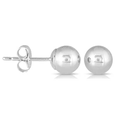 Marquee Jewels 10-karat White Gold 4-millimeter Ball Stud Earrings