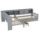 preview thumbnail 33 of 34, L-Shaped Twin Platform Bed with Trundle, Solid Wood Frame, Built-In Drawers & Shelves, No Box Spring Needed