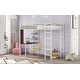 preview thumbnail 23 of 58, Twin Size Metal Loft Bed with Ladder, Fence, Shelves, and Desk