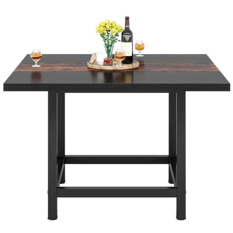 Small Conference Room Table for 4 People, Square 40- Inches Wood Desk for Home Office - 39-inch D