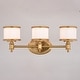 preview thumbnail 10 of 9, Carlisle 3-Light 22.25 in. W Bathroom Vanity Lighting Fixture, White Frosted Opal Glass, Dimmable LED Compatible, Reversible