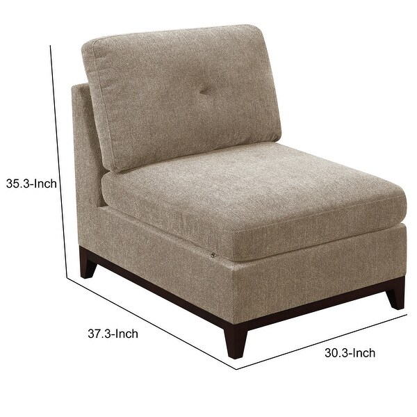 Fabric Armless Chair with Tufted Back Pillow Gray On Sale Bed