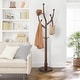 preview thumbnail 9 of 35, Rubberwood Freestanding Coat Rack, Entryway Coat Tree with Hooks - 74"H x 16.5"Dia