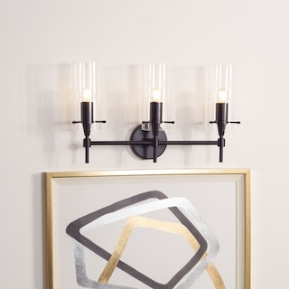 SAFAVIEH Lighting Norala 3-light LED Vanity Sconce - Matte Black - 21"W x 5"D x 13"H