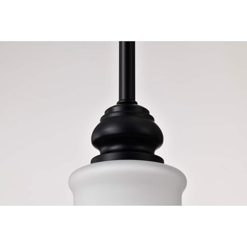 Russel 10 Inch Mini Pendant Matte Black with Satin White Glass - Matte Black