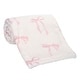 preview thumbnail 4 of 5, Lambs & Ivy Coquette Floral Pink Bows Aesthetic Warm Fleece Baby Blanket