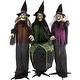 preview thumbnail 3 of 11, Haunted Hill Farm Life-Size Animatronic Witches, Indoor/Outdoor Halloween Decoration, Light-up Eyes, Poseable