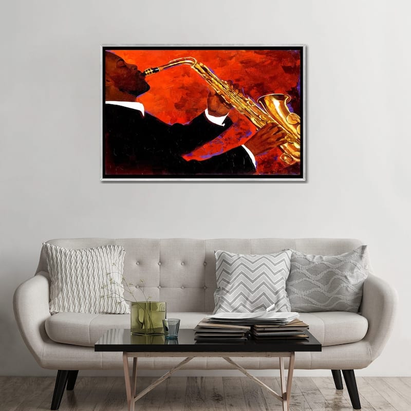 iCanvas "Man on Fire" by Keith Mallett Framed