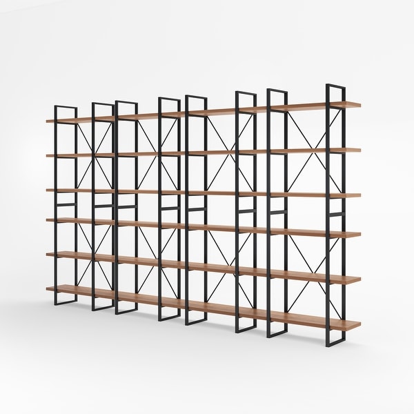 Davee ID Walnut Color Library and Room Divider Etadere Bookselves