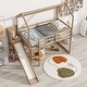 preview thumbnail 1 of 27, Twin Loft Bed w/Slide, Ladder, Wood Loft Bed w/Storage Shelves, Light Natural