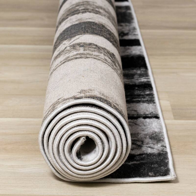 Perry Collection - Grey/White Modern Rug