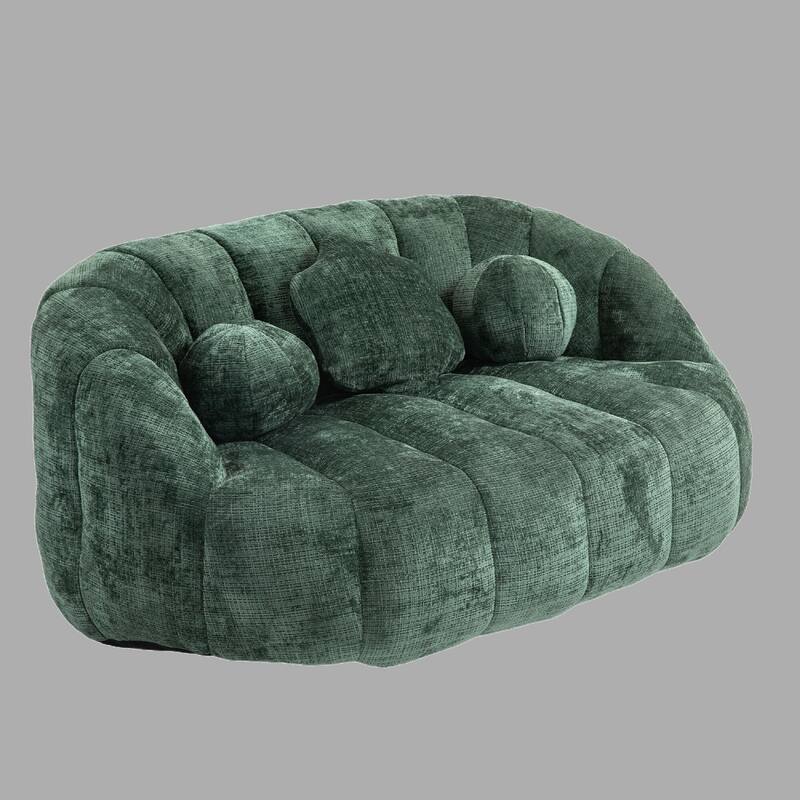 Durable High Back Bean Bag Sofa, Lazy Sofa Lounger with Foam Filling for Adults and Kids, Indoor & Outdoor Soft Lounge Chair - Emerald