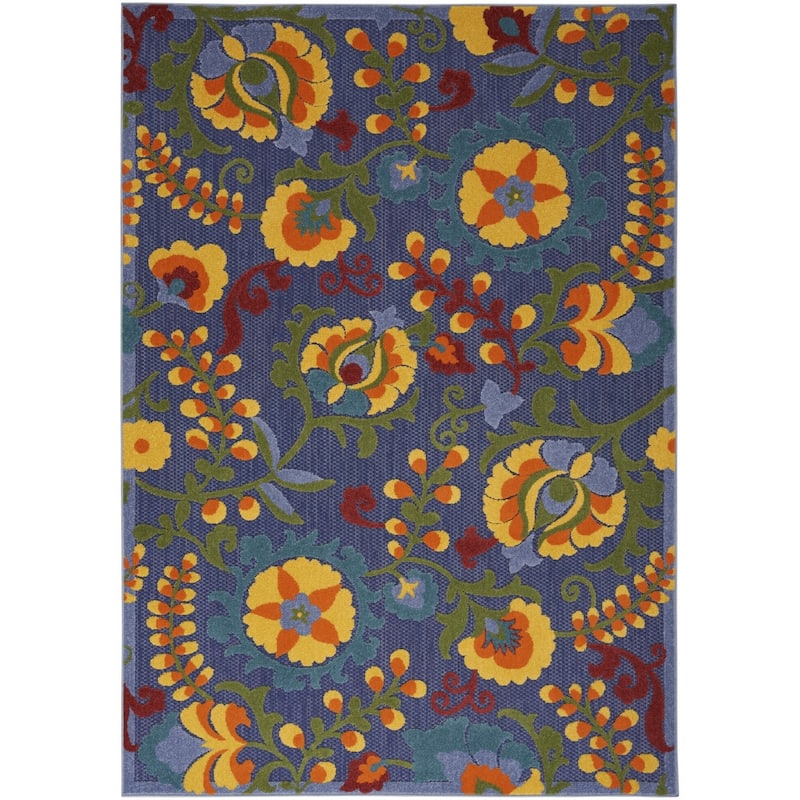 HomeRoots Contemporary Rectangle Outdoor Rug - 4' X 6'