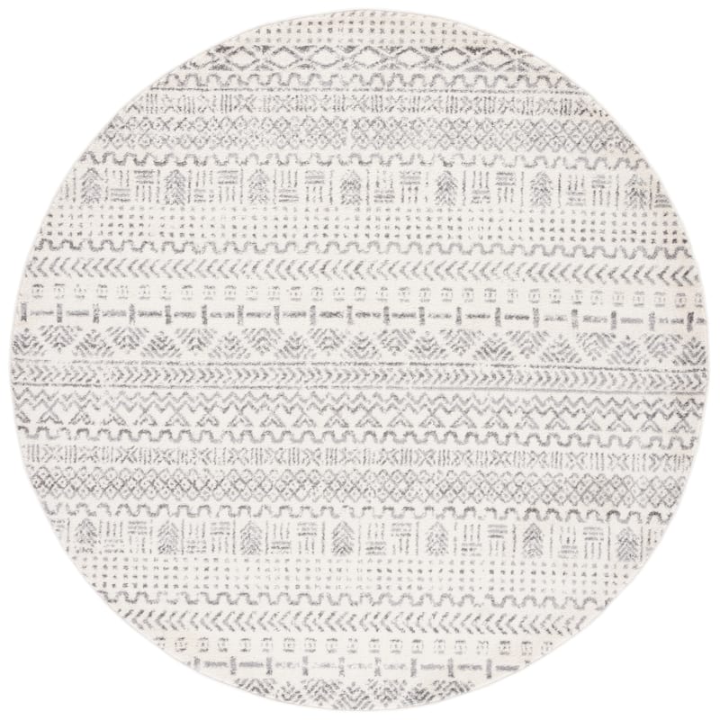 SAFAVIEH Tulum Velimirka Moroccan Boho Rug - 6'7" Round - Ivory/Grey