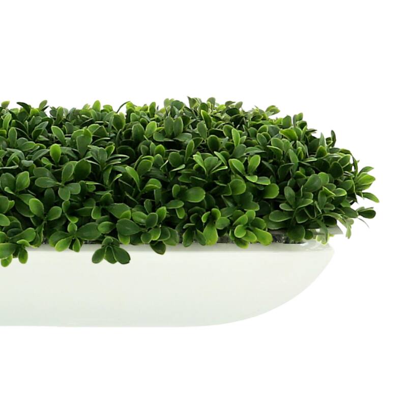 UV Rated Outdoor Boxwood Arrangement in Fiberstone Planter - Green