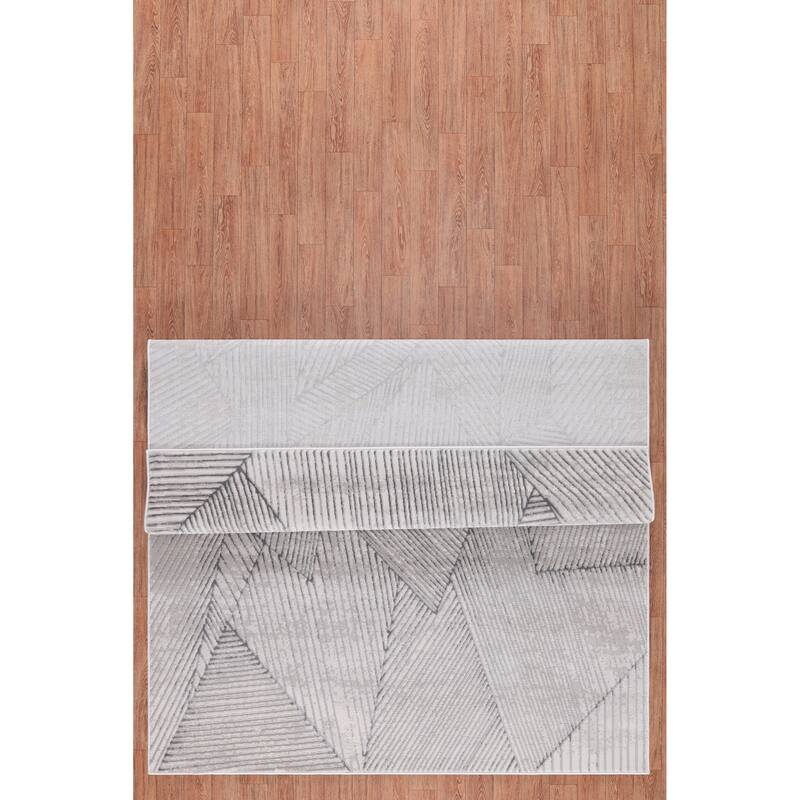 Nevada Collection Abstract Geometric Neutral Area Rug
