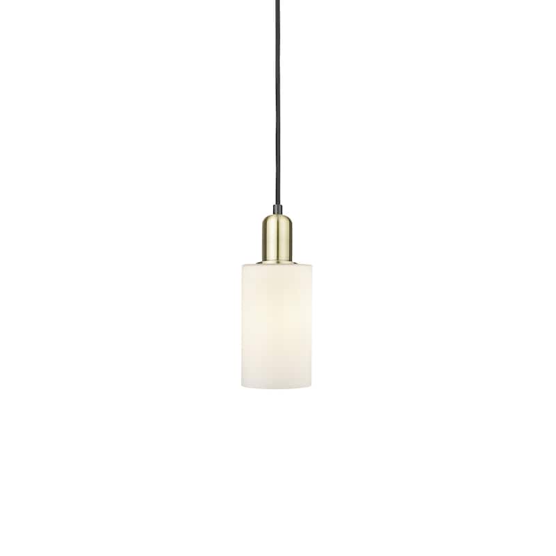 Innovations Lighting 716-1P-10-5 Clymer Pendant Clymer 5" Wide Mini - Black Antique Brass / Matte White